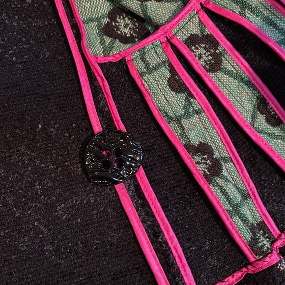 An Ren New York Couture Wool Blend Cardigan Sweater Jacket Charcoal Gray Size L - Picture 11 of 12